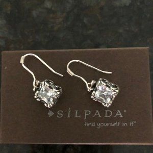 Silpada Sterling Silver & CZ earrings (W0975)